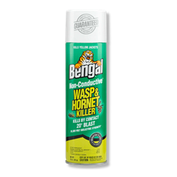 Bengal® Non-Conductive Wasp & Hornet Killer Bengal® Non-Conductive Wasp & Hornet Killer, Bengal, wide shotgun blast wasp killer, knockdown all the wasps at one time,  Solvent-based wasp spray, maximum knockdown, Non-conductive up to 57,200 volt dielectric strength, Kills on contact, Sprays up to 20 ft., wasp killer, wasp spray, hornet killer, hornet spray