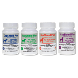 CapShield Plus© Canine (Capsule) CapShield, Plus, Canine, RXJ, nitenpyram, supplement, Lufenuron, flea, kill, treat, aid, heal, dog, puppy, home, indoor, house, capsule, pet, med, vet, tablet, small, medium, large, XL, IGR, 30, day, stop, reproduce, reproduction, preventative, capstar, monthly, dose