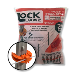 LockJawz® T-360 Electric Fence Insulators LockJawz T-360 Insulators, DARE, Ranch Supplies, Farm Supplies, Home & Garden supplies, electric fencing, barbed wire fencing, 