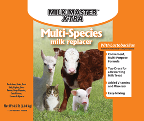 Milk Master™ X-TRA Multi-Species - 4.5 lb milk replacer, calf milk, multi-species milk, milk substitute, 20-20-0.2 milk replacer