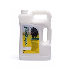 Safe-Guard® Cattle & Goat Drench Suspension 10% Gallon Safe-Guard®, SafeGuard, Safe-Guard, Safe gard, safe-gard, Cattle, Goat, Drench, Suspension, 10%, 10, percent, fenben-dazole, fenbendazole, oral, controls, lung, worms, stomach, intestinal, no, milk, withholding, withdrawal, safe, pregnant, cows, breeding, stock, stressed, cattle, beef, dairy, cattle, goats, recommended, dose, 5, mg, kg, 2.3, ml, drug, 100, lb, body, weight