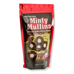 The German® Minty Muffins Durvet, German, Minty, Muffins, sweet, treat, horse, equine, training, reward, soft, chewable, pill, mask, natural, brachs, star, brite, mint, peppermint, oil, resealable