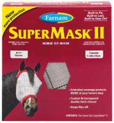 SuperMask® II SuperMask®, II, Farnam, Horse, equine, supplies, mask, fly, sizes, fit, every, protects, sensitive, eyes, annoying, flies, dust, debris, offers, comfortable, design, stays, in, place, unique, horse-proof, Double-Latch, Closure, obstruct, vision, twice, staying, power, masks, Aids, healing, eye, injury, Provides, maximum, comfort, no, rubbing, harsh, abrasion, Arabian, Yearling, Foal