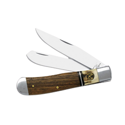 American Buffalo® Laredo Stag Trapper American, Buffalo, abkt, Laredo, Stag, Trapper, two, 2, blade, classic, stockman, convenience, tradition, pocket, knife, distinctive, stag, wood, handle, 1065, Blades, stainless, Steel, Bolster, pack, Closed, 4.1875”, Blade, 3.25”, knives, carbon, steel, fold, brown, cowboy, farm, supply, supplies, barn, shop, sporting, good, tool, effective, sharp, hardware, live, stock